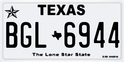 TX license plate BGL6944