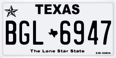 TX license plate BGL6947