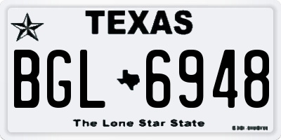 TX license plate BGL6948