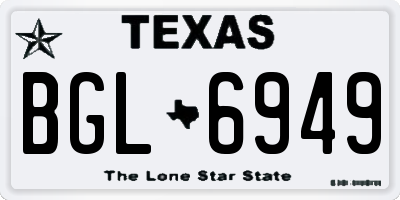 TX license plate BGL6949