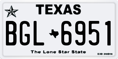 TX license plate BGL6951