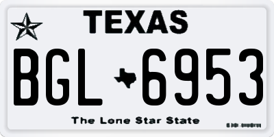 TX license plate BGL6953