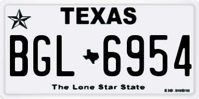 TX license plate BGL6954