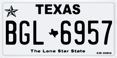 TX license plate BGL6957