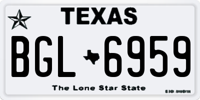 TX license plate BGL6959
