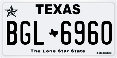 TX license plate BGL6960