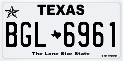 TX license plate BGL6961