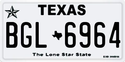 TX license plate BGL6964