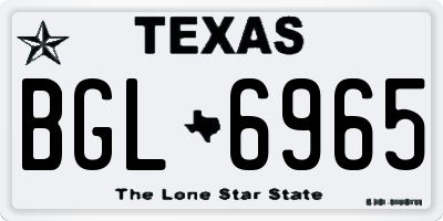 TX license plate BGL6965