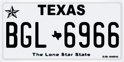 TX license plate BGL6966