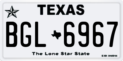 TX license plate BGL6967
