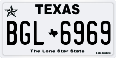 TX license plate BGL6969