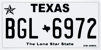 TX license plate BGL6972