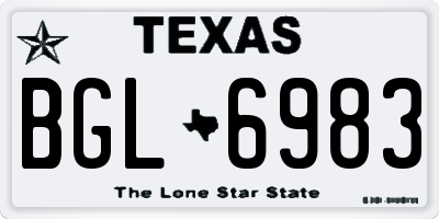 TX license plate BGL6983
