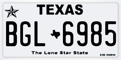 TX license plate BGL6985