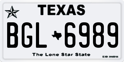 TX license plate BGL6989