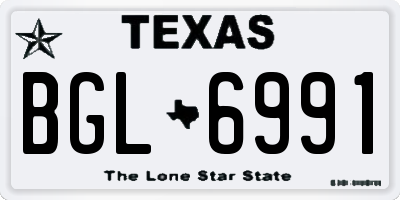 TX license plate BGL6991