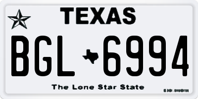 TX license plate BGL6994