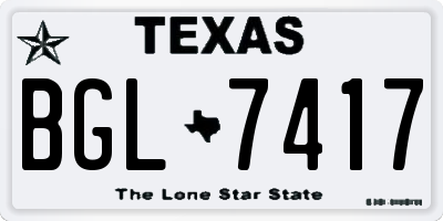 TX license plate BGL7417