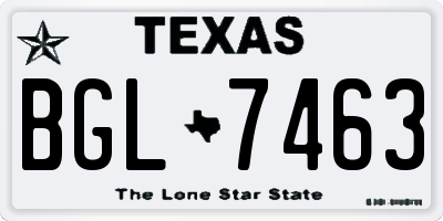 TX license plate BGL7463