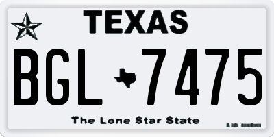 TX license plate BGL7475
