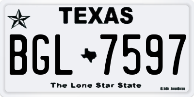 TX license plate BGL7597