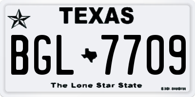 TX license plate BGL7709