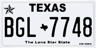 TX license plate BGL7748
