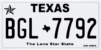 TX license plate BGL7792