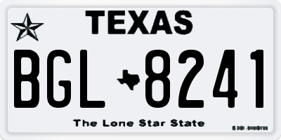 TX license plate BGL8241