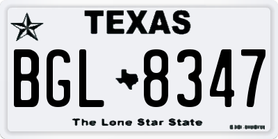TX license plate BGL8347