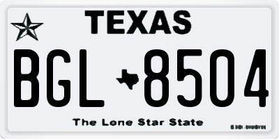 TX license plate BGL8504