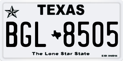 TX license plate BGL8505