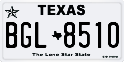 TX license plate BGL8510