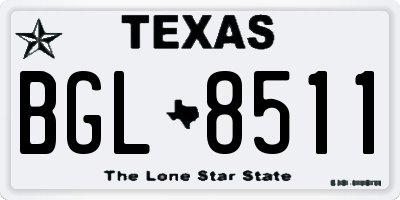 TX license plate BGL8511