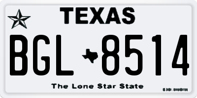 TX license plate BGL8514