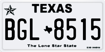 TX license plate BGL8515