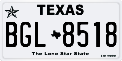 TX license plate BGL8518