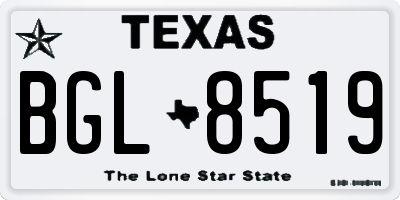 TX license plate BGL8519