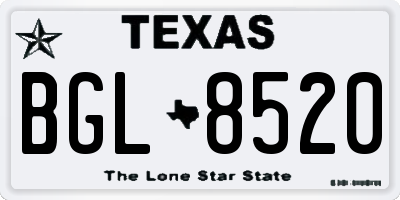 TX license plate BGL8520