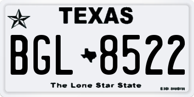 TX license plate BGL8522
