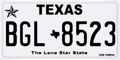 TX license plate BGL8523