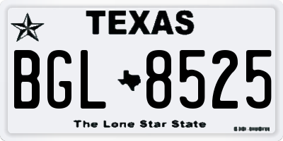 TX license plate BGL8525