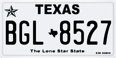 TX license plate BGL8527