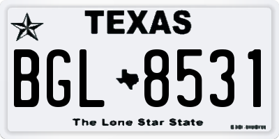 TX license plate BGL8531