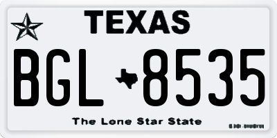 TX license plate BGL8535