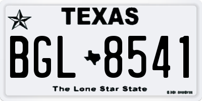 TX license plate BGL8541