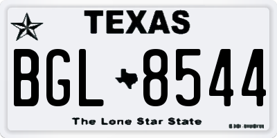 TX license plate BGL8544