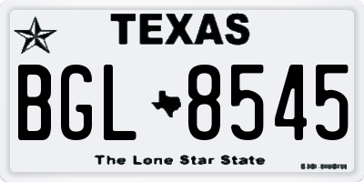 TX license plate BGL8545