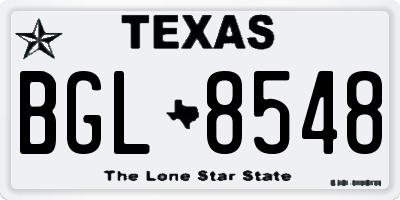 TX license plate BGL8548